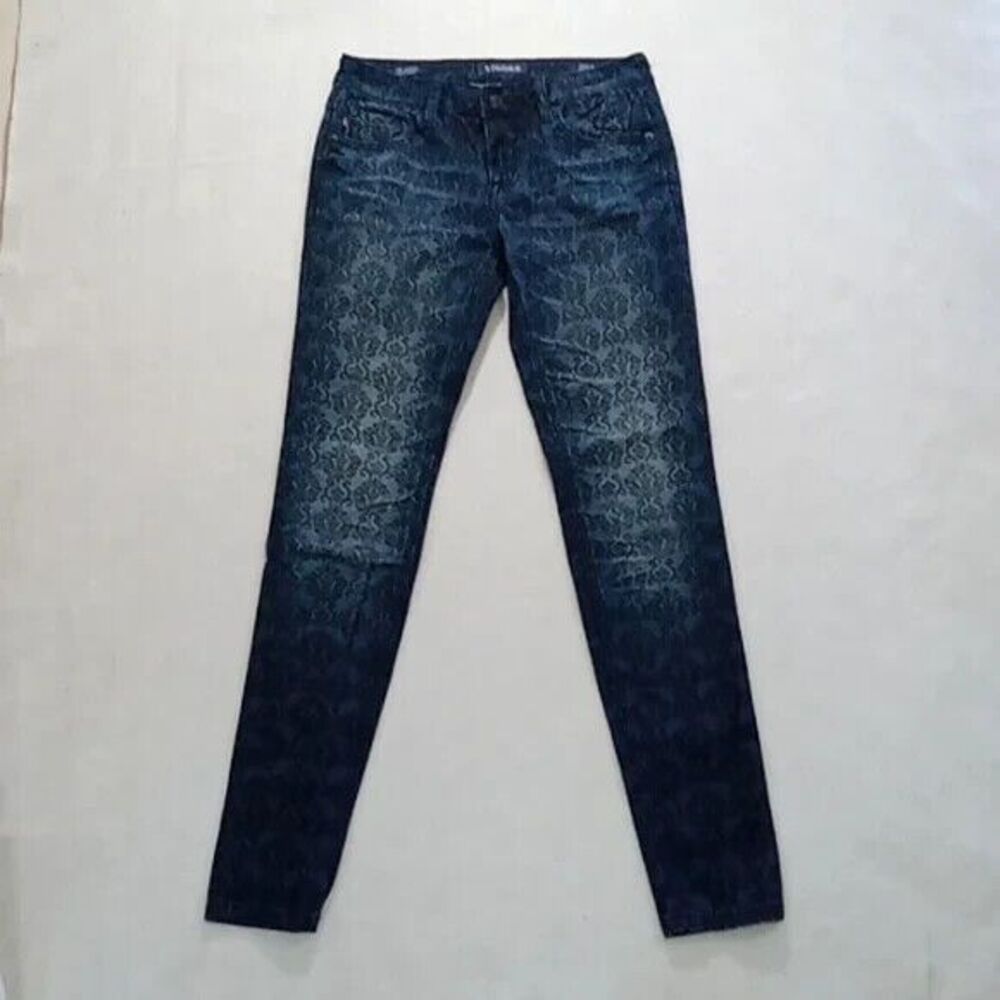 Vigoss Jagger Skinny Jeans - Blue Black Damask 26x31
